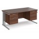 Maestro Cable Managed Desk with Twin Two Drawer Pedestals